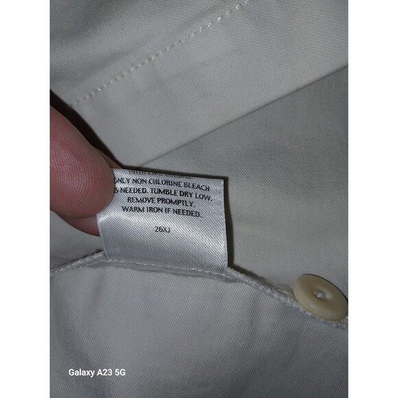 Eileen Fisher Bone Round Neck Jacket Size Medium Cotton Button - Picture 7 of 7